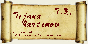 Tijana Martinov vizit kartica